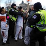 Some of the abortion activists at the March for Life