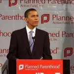 President Obama in the act of "blessing" abortion providers